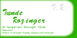 tunde rozinger business card