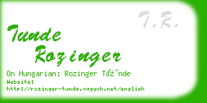 tunde rozinger business card